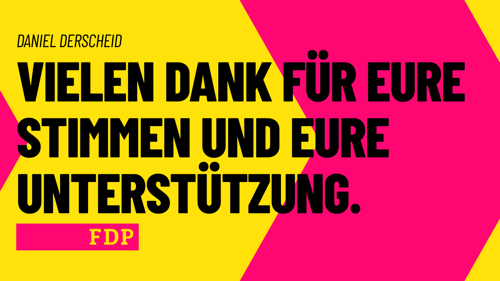 Vielen Dank für eure Stimmen und eure Unterstützung.